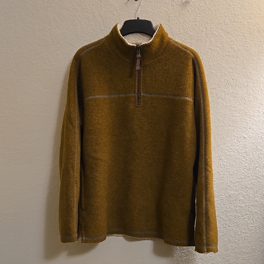 True Grit Melange Shepra 1/4-Zip Sweater - Brownstone - Small